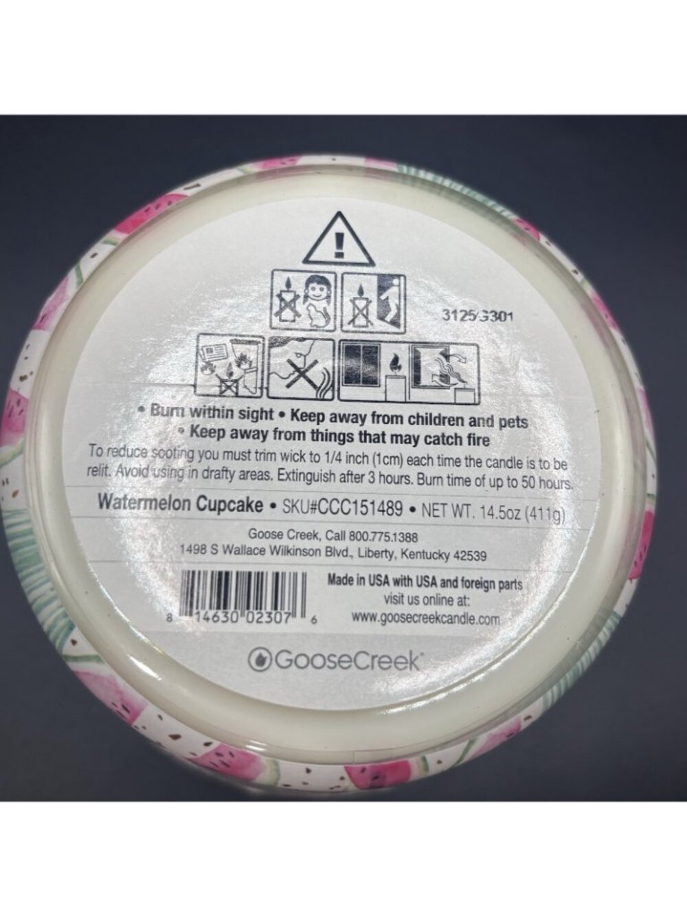Goose Creek Watermelon Cupcakes 3 Wick Candle 14.5 oz Fruity Gourmand Bakery - Picture 2 of 16